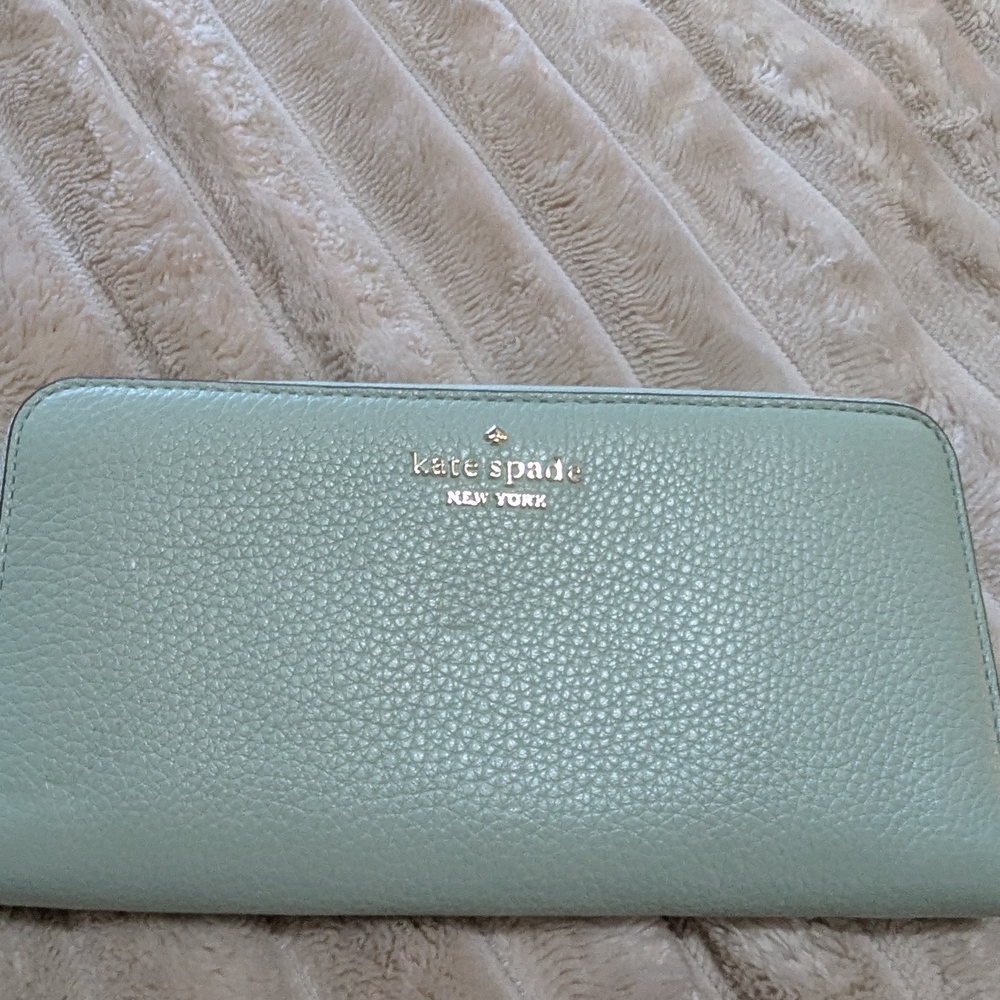 Kate Spade Mint Leather Accessory with Gold Detail